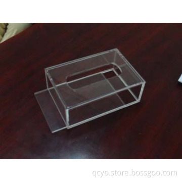 Square Water Clear Acrylic Tissue Box QCY-TB-3